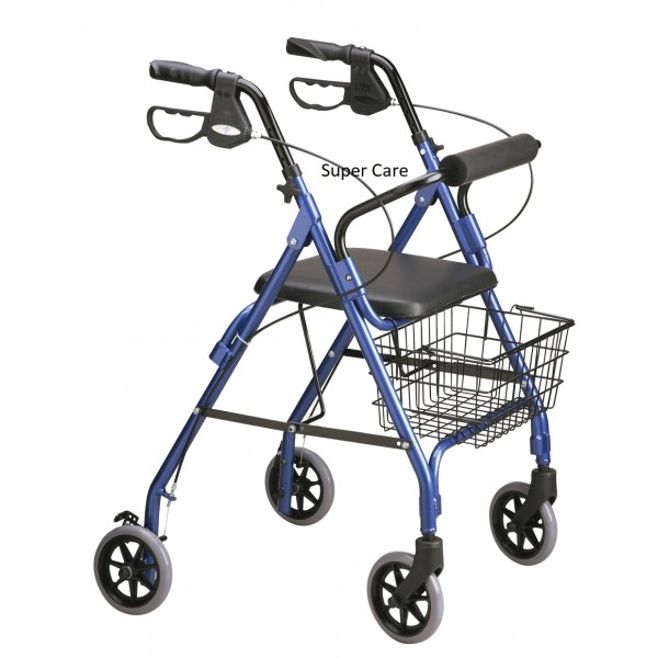 Περιπατητήρας τροχήλατος Rollator Blue για εύκολη μετακίνηση εντός και εκτός από το σπίτι Περπατούρα πτυσσόμενη