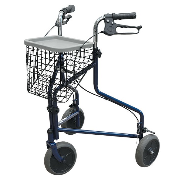 Rollator 3τροχο Blue περιπατητήρας με φρένα πτυσσόμενος τροχήλατος