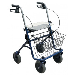 Περιπατητήρας τροχήλατος Rollator Deluxe πτυσσόμενο ενισχυμένο με φρένα για την εύκολη μετακίνηση και κάθισμα
